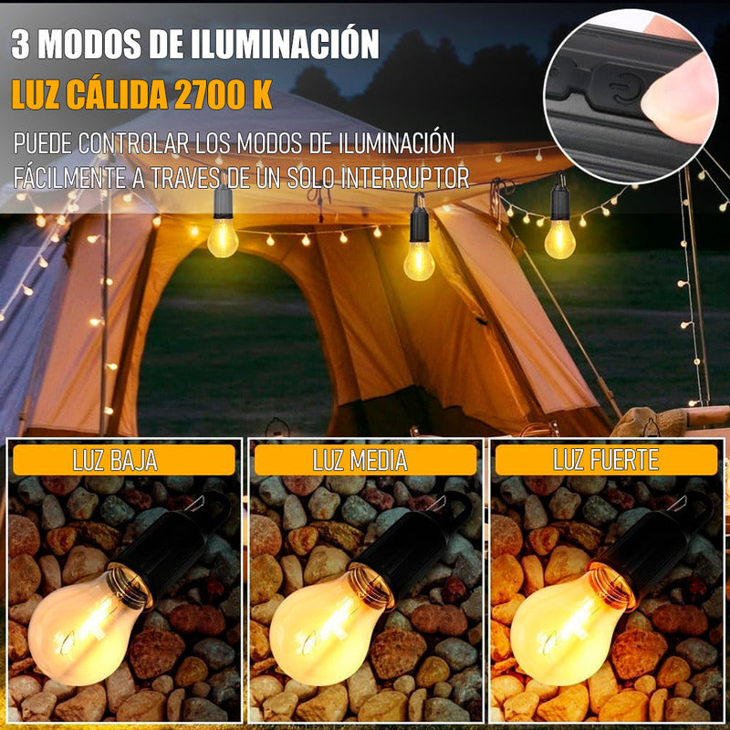 ⚡ Pack Doble: 2 Ampolletas Solares para apagones y aventuras