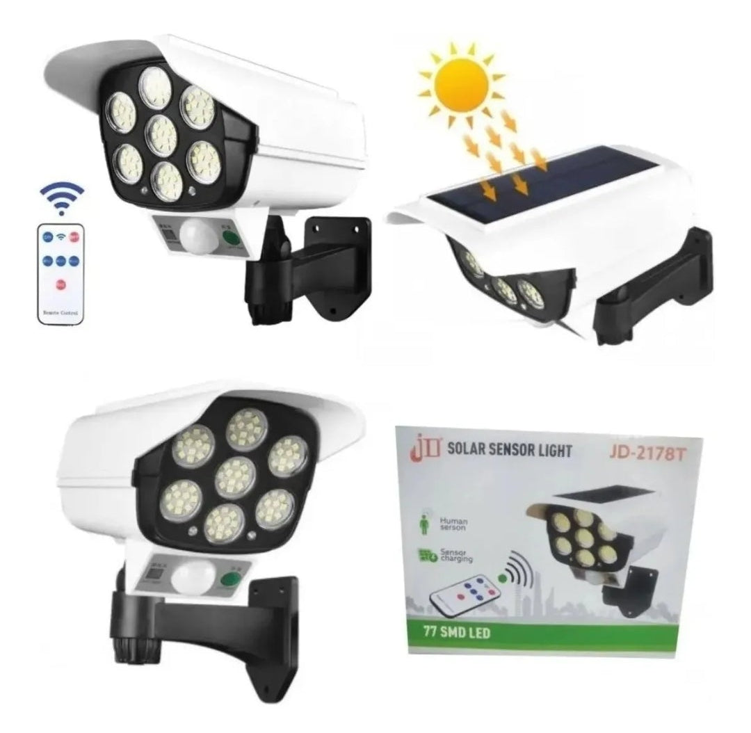 Foco Led Solar Tipo Camara - Ilumina y protege tu casa sin gastar en electricidad ⚡