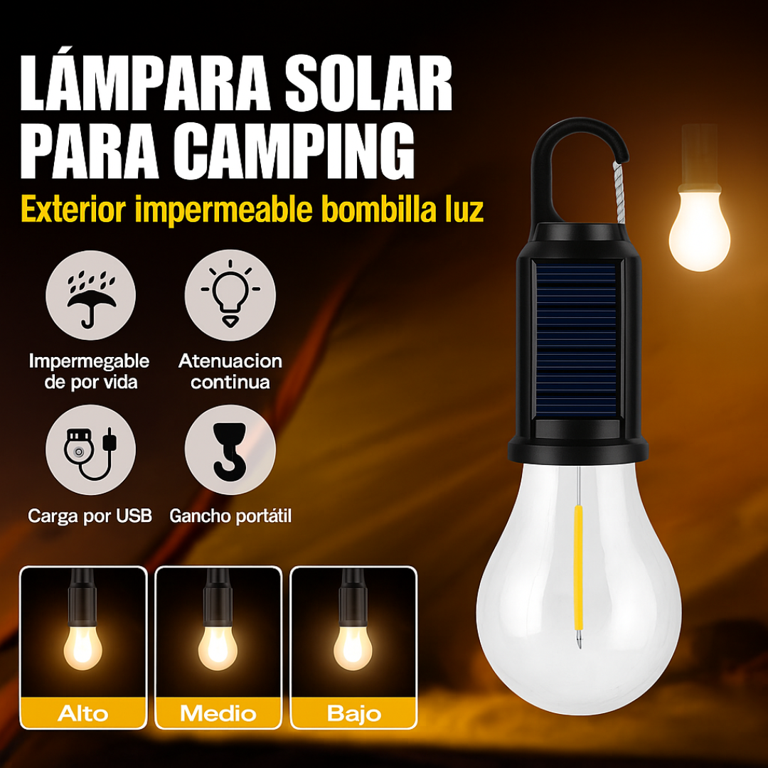 ⚡ Pack Doble: 2 Ampolletas Solares para apagones y aventuras