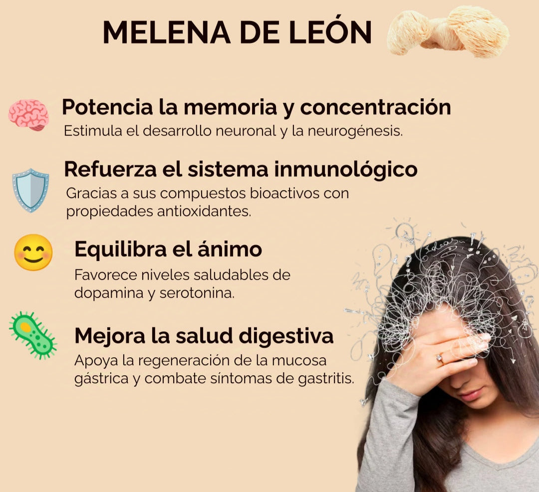 🧠 El suplemento que transforma tu mente y tu día - melena de león 60 cápsulas