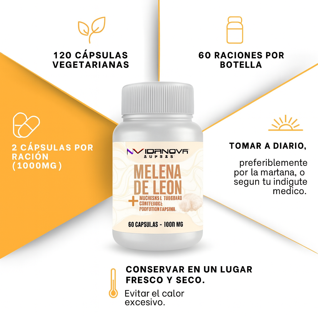 🧠 El suplemento que transforma tu mente y tu día - melena de león 60 cápsulas