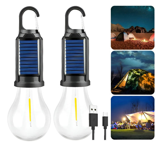 ⚡ Pack Doble: 2 Ampolletas Solares para apagones y aventuras