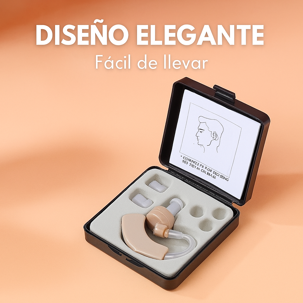 Escucha+ Pro – Amplificador Auditivo Recargable