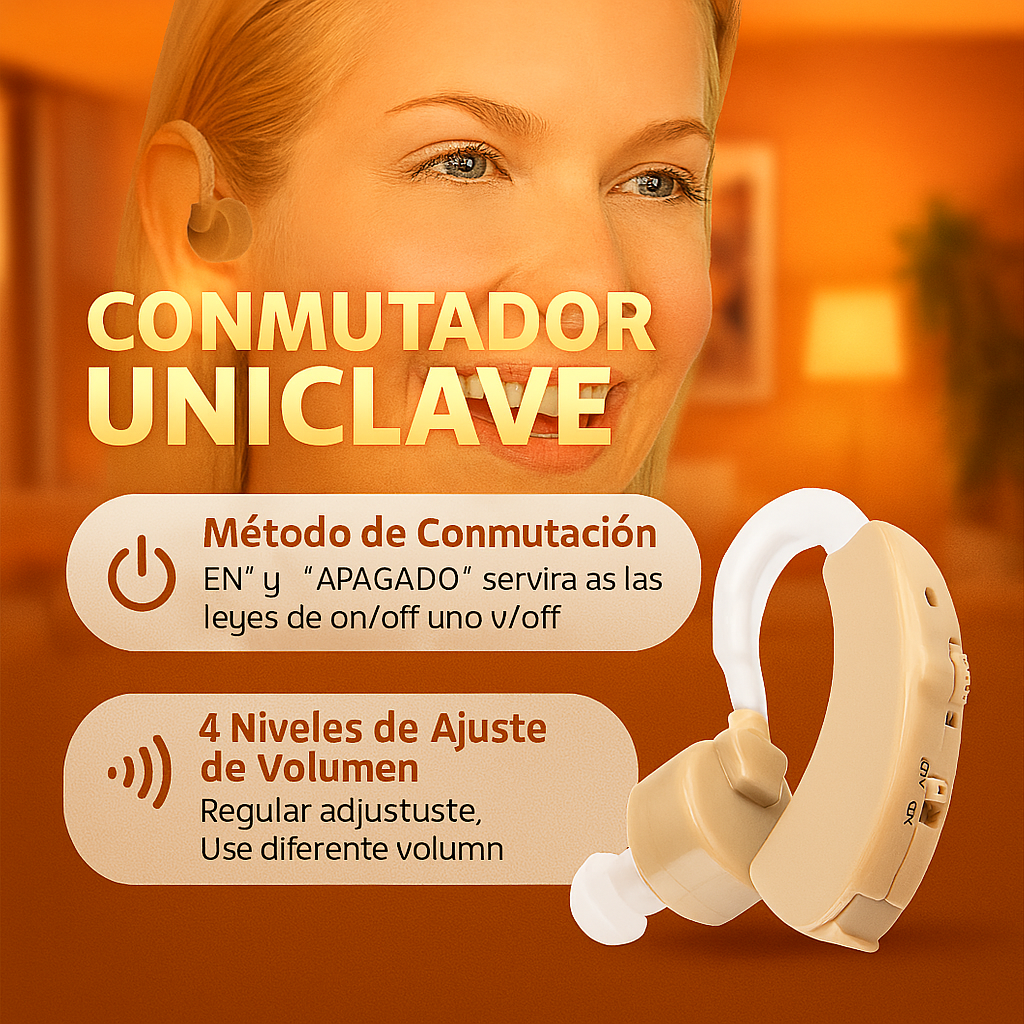 Escucha+ Pro – Amplificador Auditivo Recargable