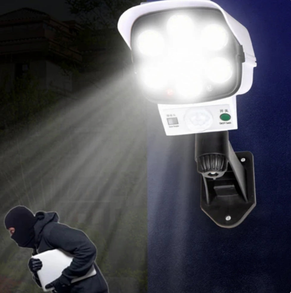 Foco Led Solar Tipo Camara - Ilumina y protege tu casa sin gastar en electricidad ⚡